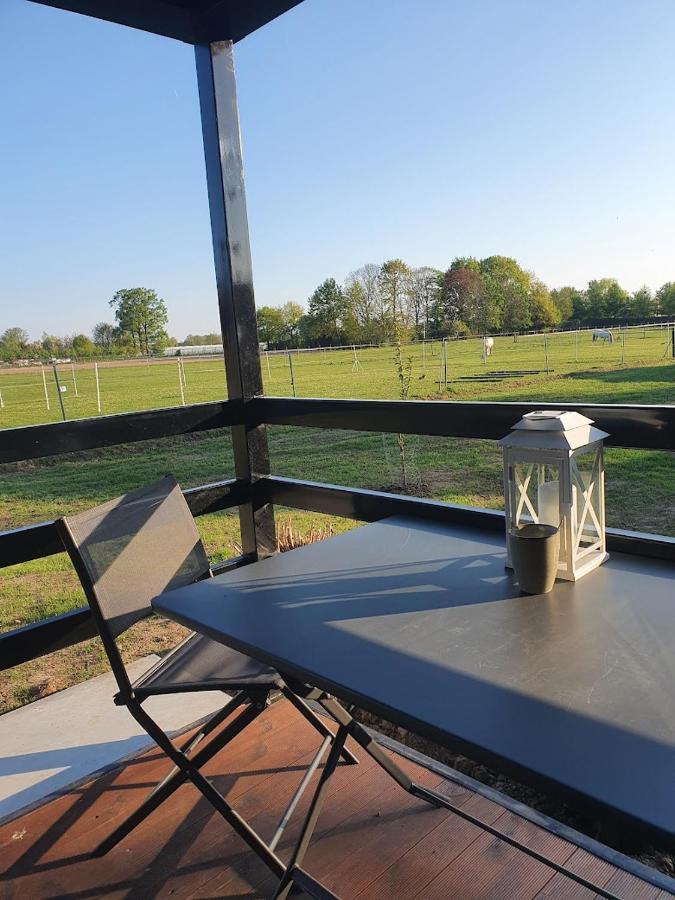 Houten Huisje Tussen Paarden Nieuwerkerken Exterior foto